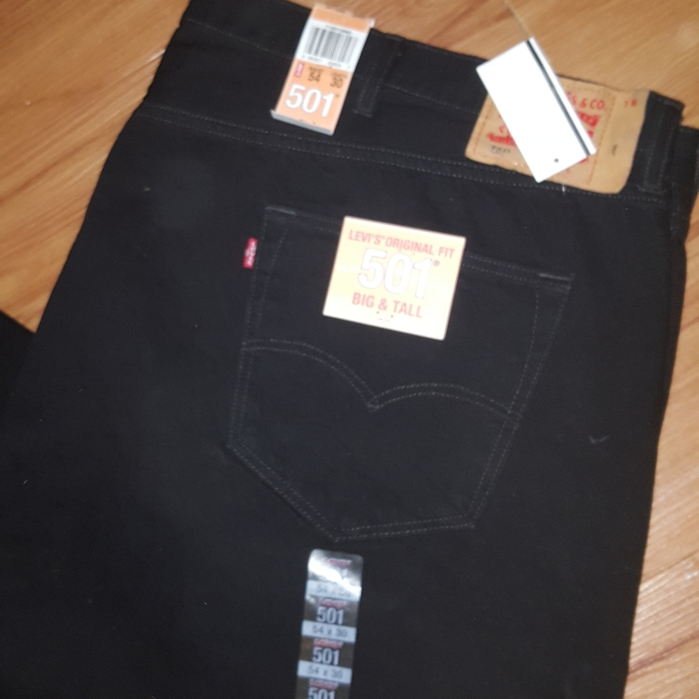 Levi's 501 Big & TalOriginal Fit Black Jeans 50x30 - Picture 4 of 4